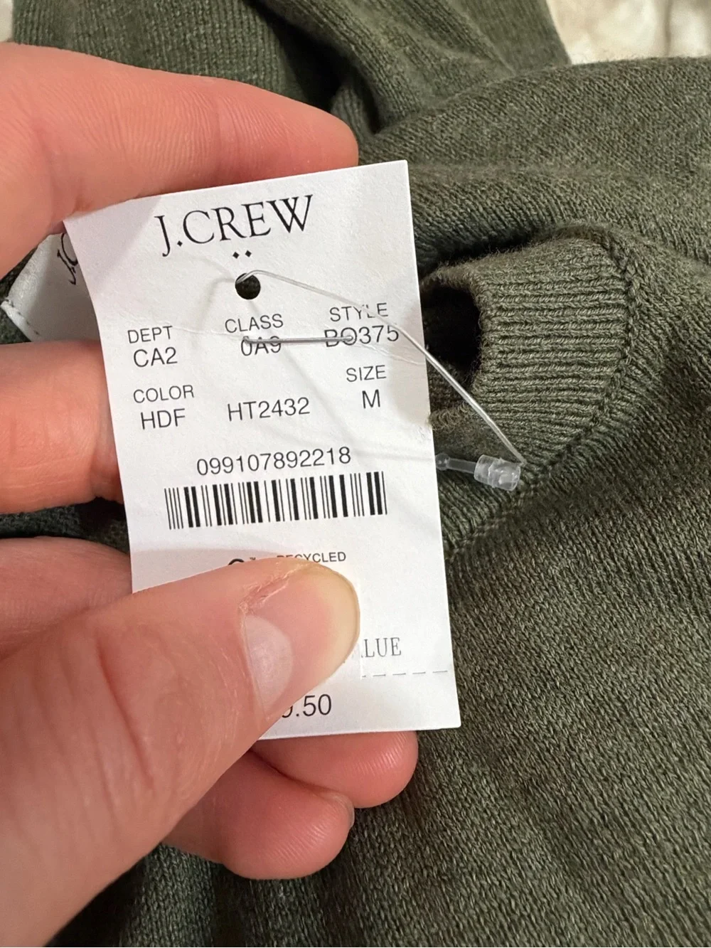 J crew sweater shell heather green